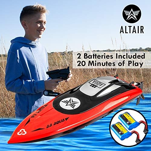 Altair AA102 סירת RC אדומה לבריכות או אגמים [Ultra Fast Pro Caliber] משלוח עדיפות בחינם | מדחף בטיחות